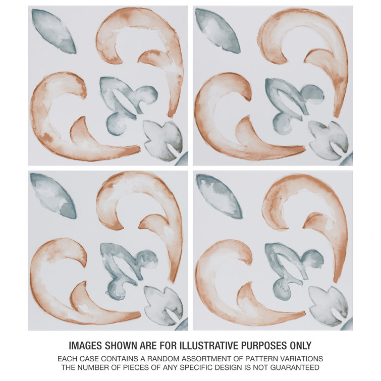 Saint Germain 6" Matte Porcelain Hand-Painted Wall & Floor Tile