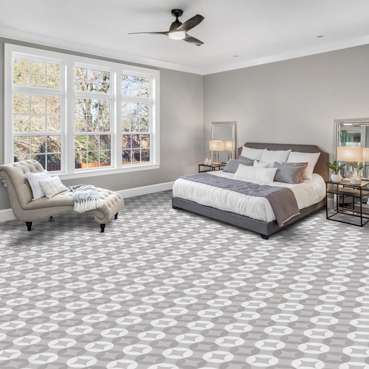 Grey and White 12'' x 12'' Self-Adhesive Vinyl Floor Tiles