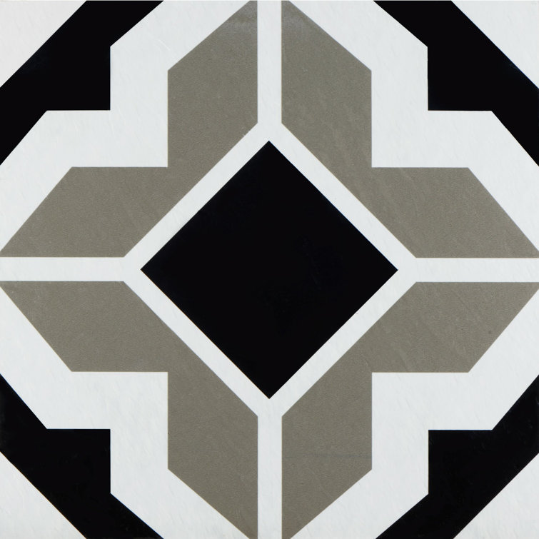 Retro Black and Grey 12-Inch Self-Adhesive Vinyl Floor Tiles