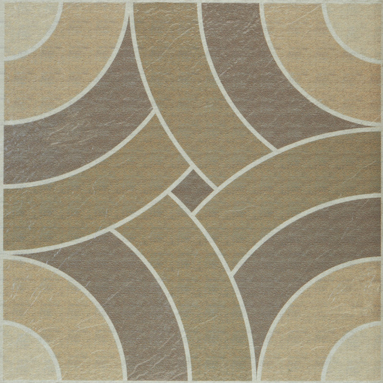 Medium Brown Swirl Pattern 12'' x 12'' Vinyl Peel and Stick Floor Tiles