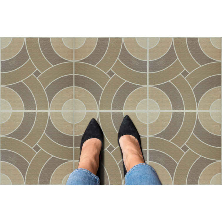 Medium Brown Swirl Pattern 12'' x 12'' Vinyl Peel and Stick Floor Tiles