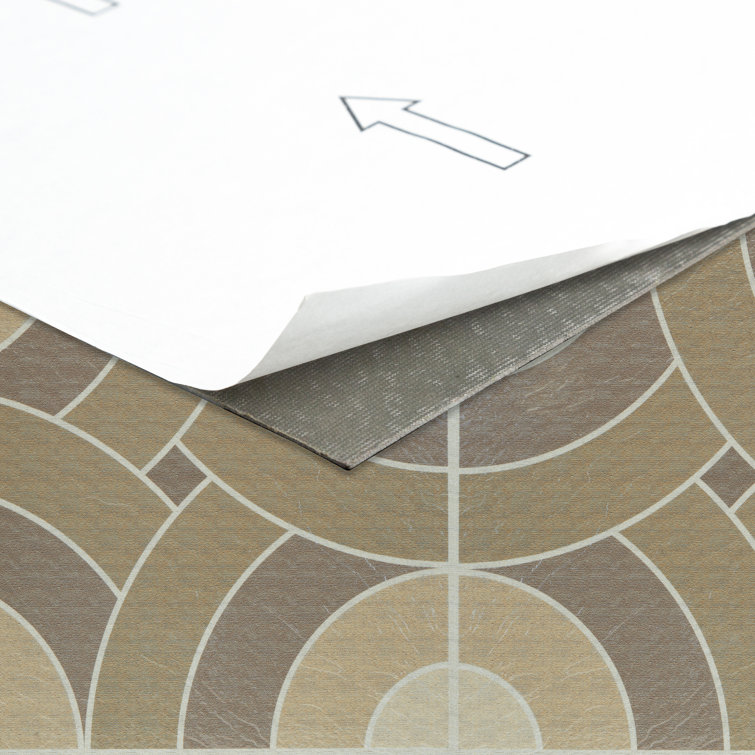 Medium Brown Swirl Pattern 12'' x 12'' Vinyl Peel and Stick Floor Tiles