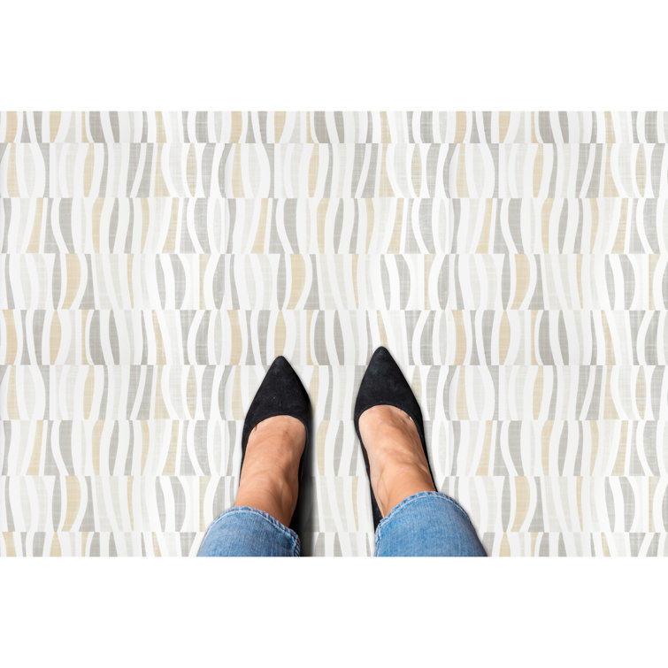 Linen Waves 12-Inch Self-Adhesive Vinyl Floor Tiles
