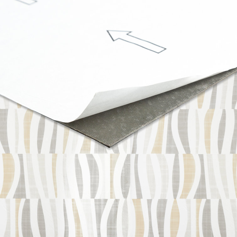 Linen Waves 12-Inch Self-Adhesive Vinyl Floor Tiles