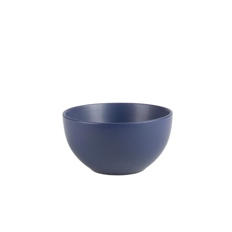 Midnight Blue Ceramic 16 oz. Round Cereal Bowls, Set of 6