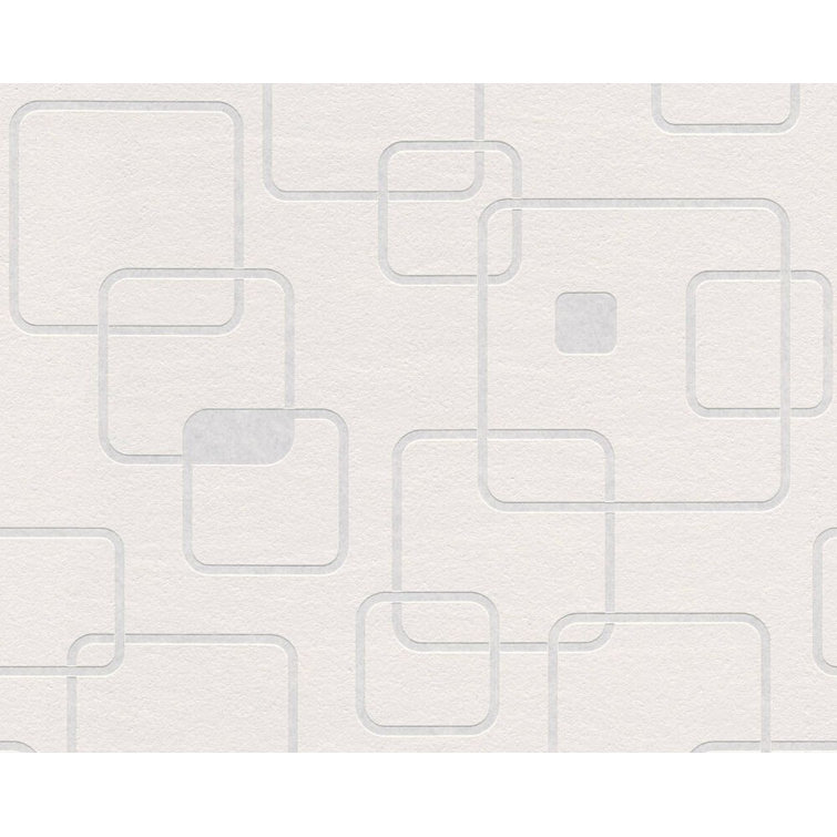 White Geometric Textured Non-Woven Wallpaper Roll