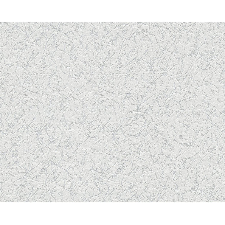 33' L x 21'' W White Textured Non-Woven Wallpaper Roll