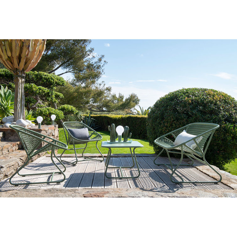 Sofia Sixties Liquorice Wicker & Aluminum Outdoor Dining Armchair