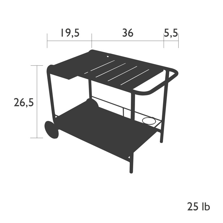 Ice Mint Luxembourg Aluminium Bar Cart with Wine Rack and Storage