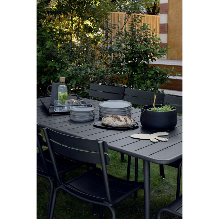 Honey Textured Aluminum Stackable Outdoor Dining Chairs, Set of 4