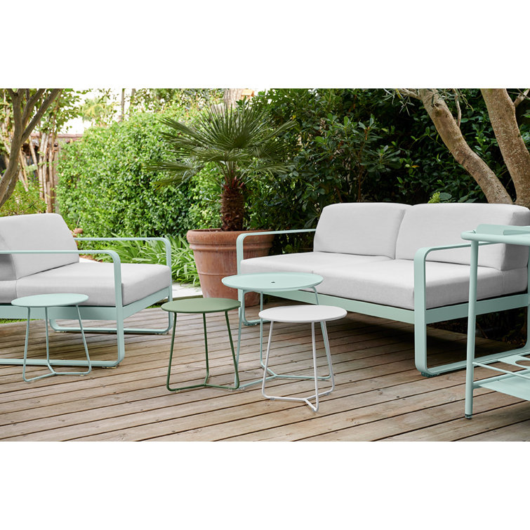 Cotton White Powder Coated Steel Side Table