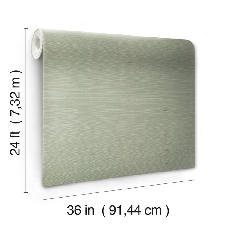 Spa Green Removable Grasscloth Wallpaper Double Roll