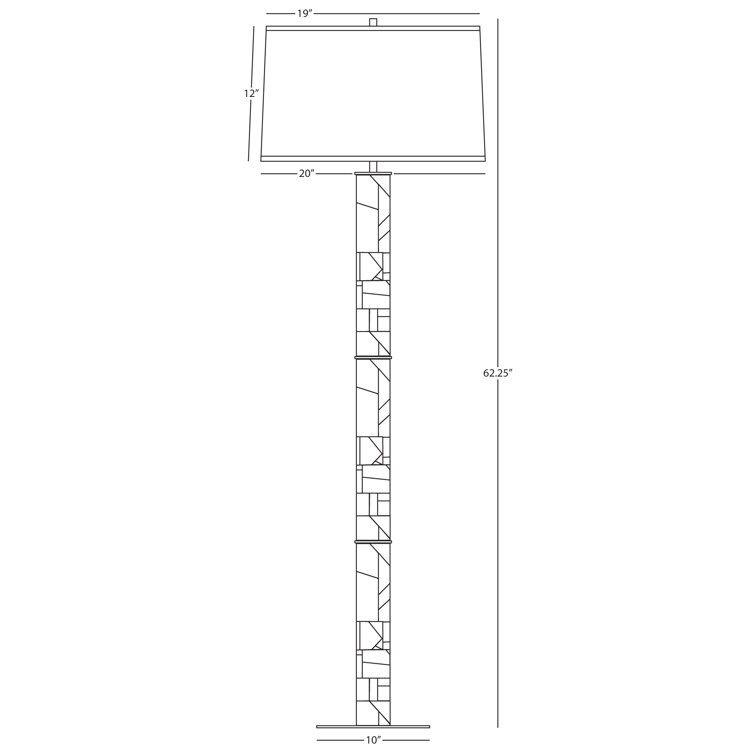 Brut Elegance 62'' Polished Nickel Sleek Floor Lamp with White Shade