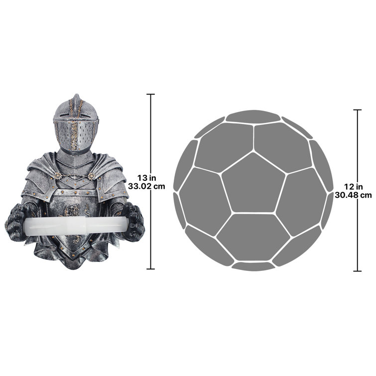 Medieval Knight Silver Resin Wall-Mounted Toilet Paper Holder
