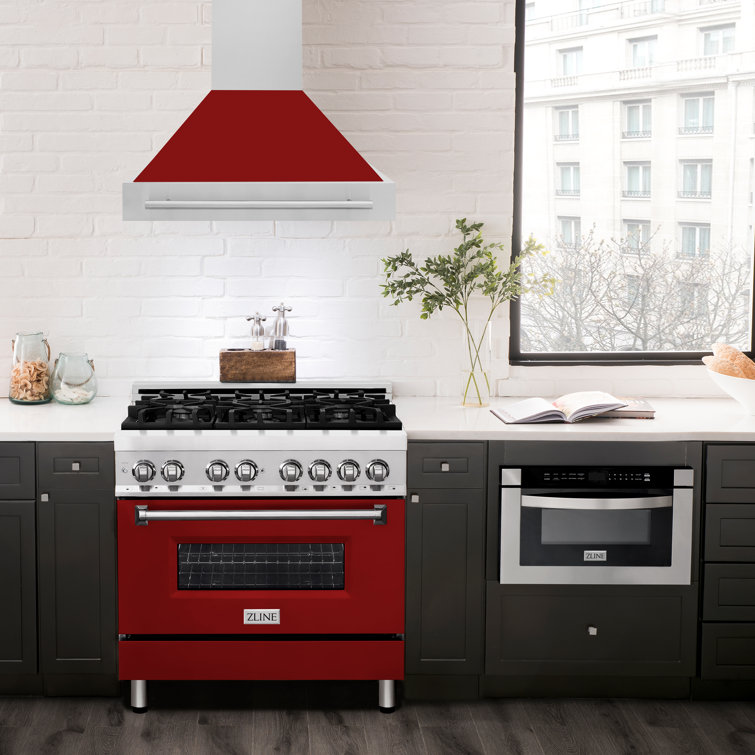 36-Inch Stainless Steel Wall Mounted Range Hood with Handle