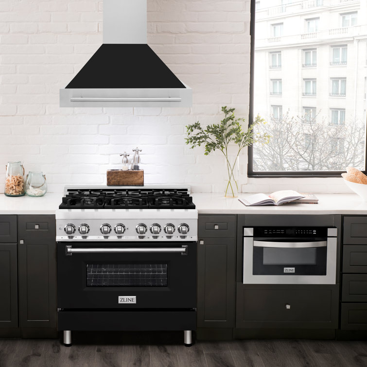 36-Inch Stainless Steel Wall Mounted Range Hood with Handle