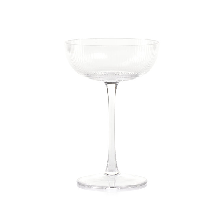 Kalina 7.94oz Clear Ribbed Glass Martini Set