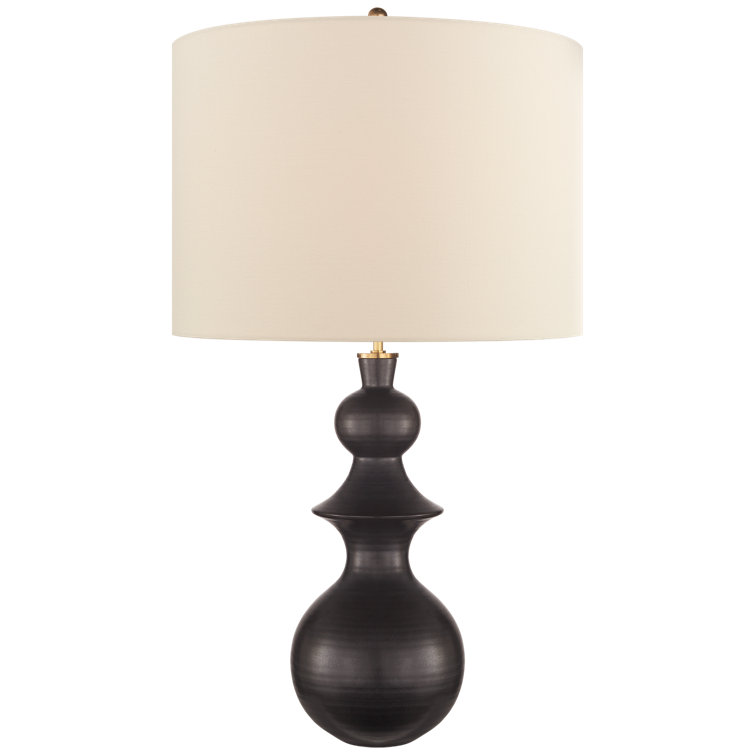 Saxon Oversize Outdoor Table Lamp in Metallic Black with Ceramic Shade