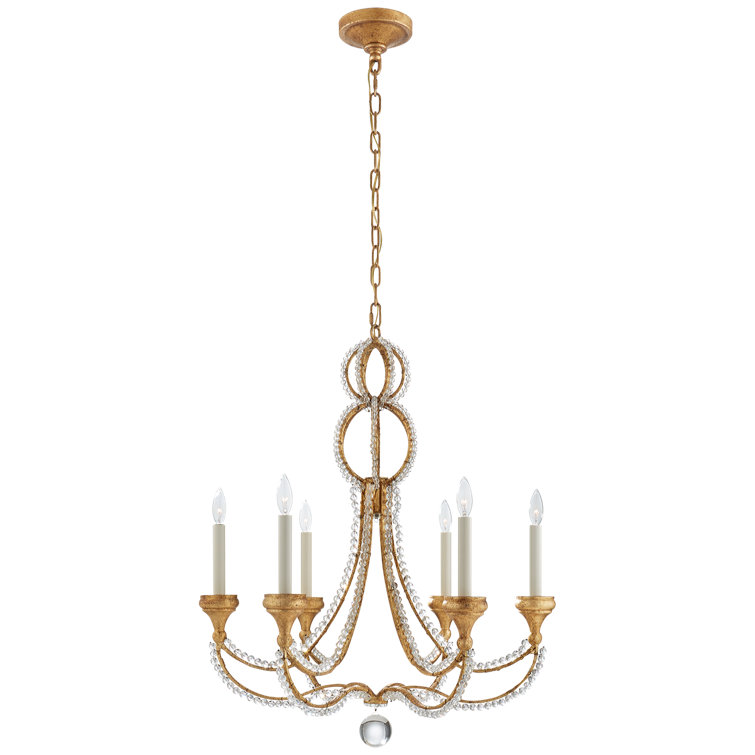 Milan Venetian Gold 6-Light Chandelier with Crystal Accents