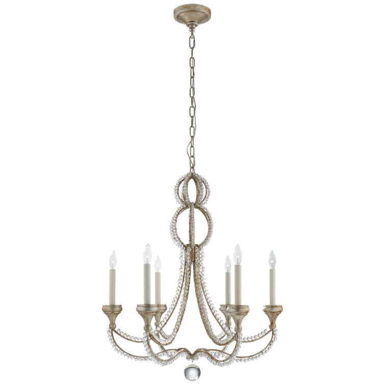 Venetian Silver 6-Light Chandelier with Crystal Accents