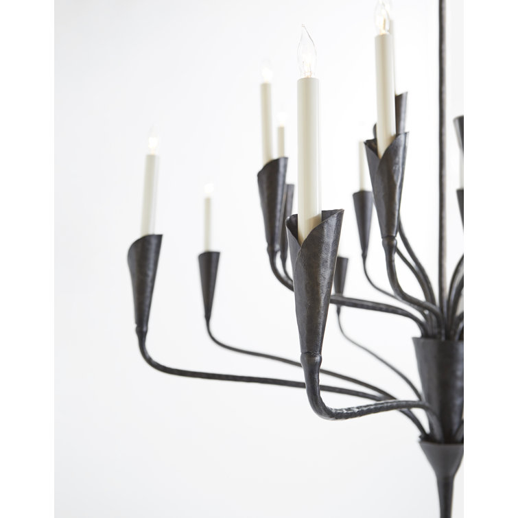 Aiden Aged Iron 20-Light Candle Chandelier