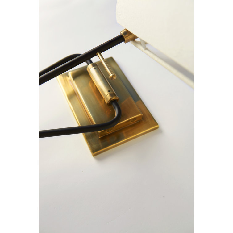 Keil 10" Black Linen Shade Swing Arm Wall Light