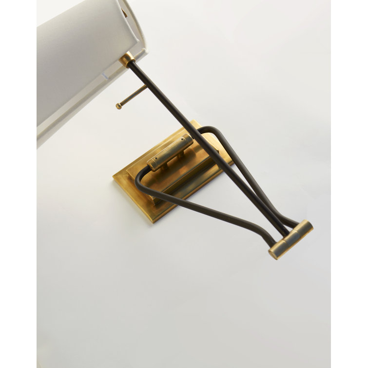 Keil 10" Black Linen Shade Swing Arm Wall Light