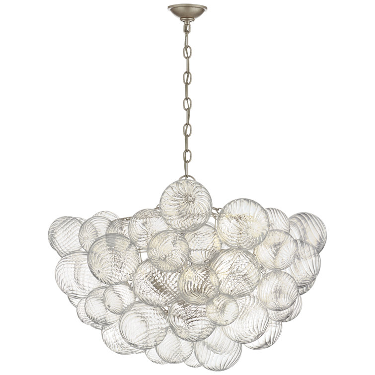 Talia White Swirled Glass 8-Light Candle Chandelier