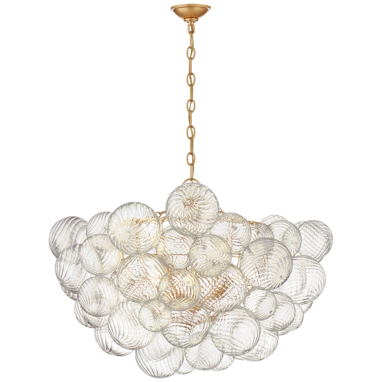Talia Gilded 24" Swirled Glass 8-Light Chandelier