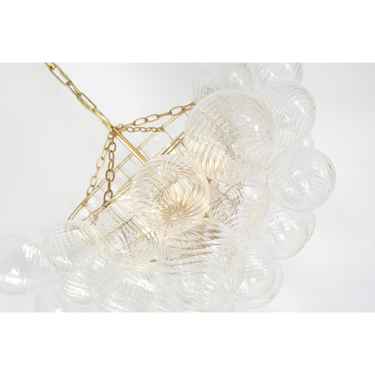 Talia Gilded 24" Swirled Glass 8-Light Chandelier