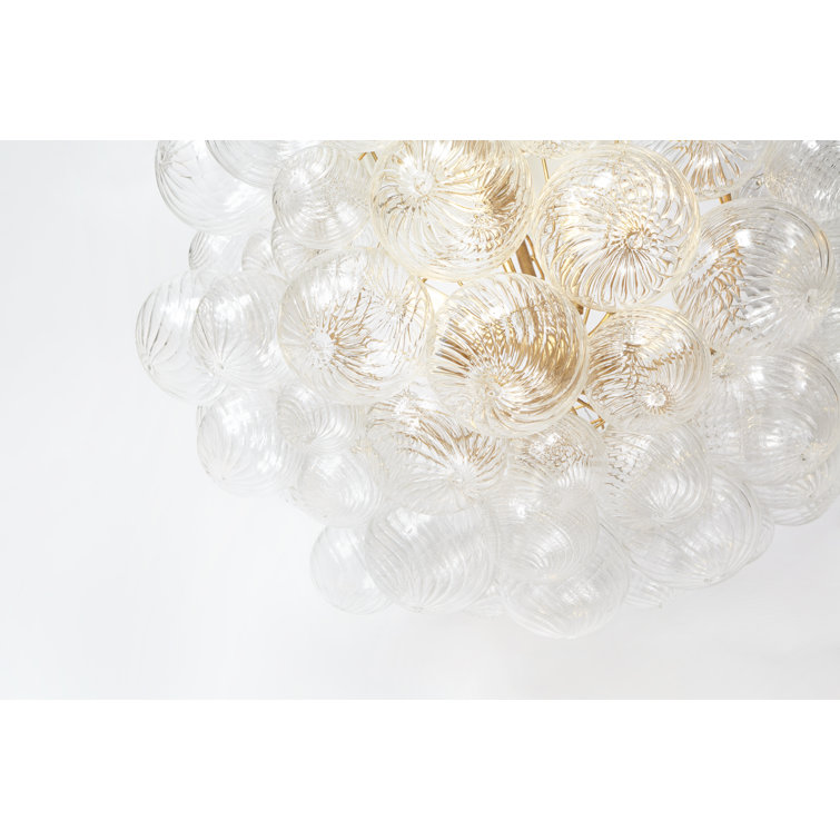 Talia Gilded 24" Swirled Glass 8-Light Chandelier