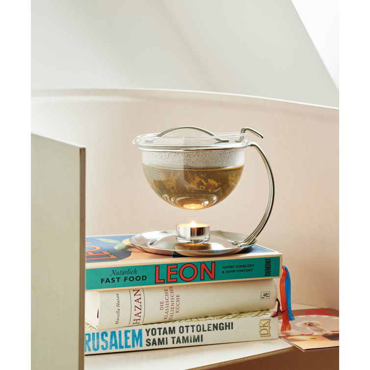 Mono Filio 31.68 Oz Glass and Stainless Steel Teapot with Warmer