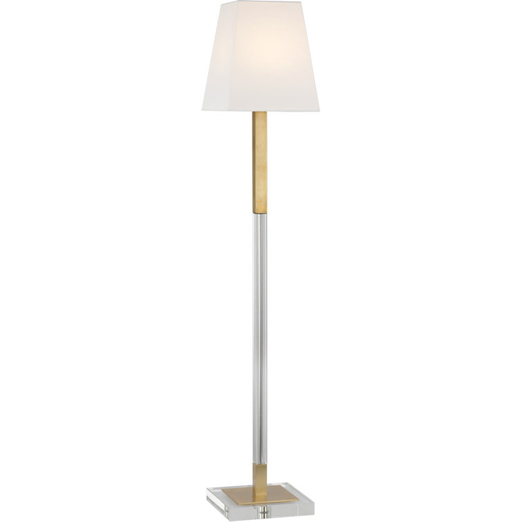 Antique Burnished Brass and Crystal Adjustable Floor Lamp