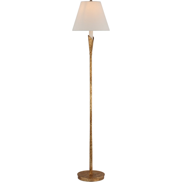 Edison Adjustable 52" Gilded Iron Outdoor Floor Lamp
