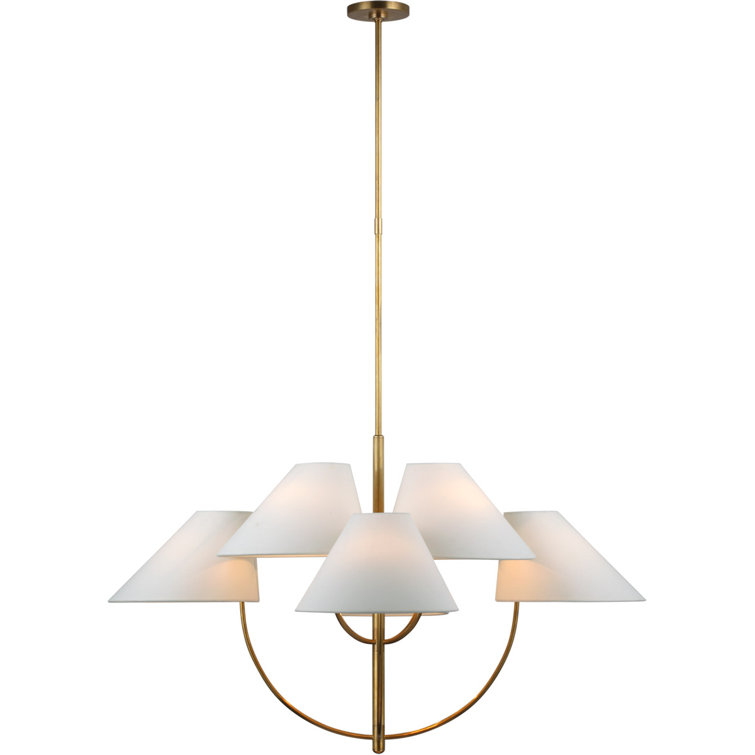 Kinsley Soft Brass 8-Light Two-Tier Elegant Chandelier