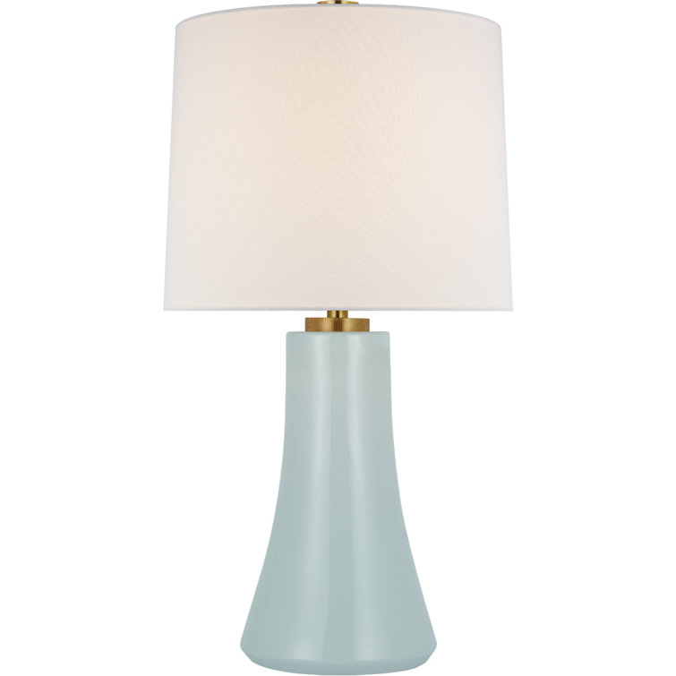 Ice Blue Ceramic Adjustable Table Lamp with Classic Shade