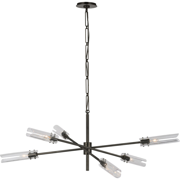 Casoria Grand Bronze 6-Light Chandelier with Crystal Accents