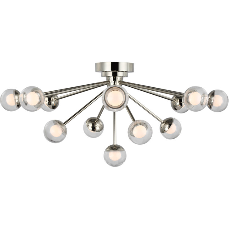 Alloway 30-Inch Polished Nickel LED Globe Flush Mount