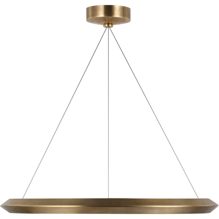 Encircle 28" Natural Brass LED Chandelier with Crystal Accents