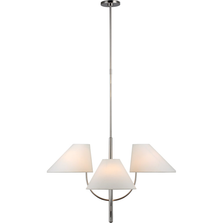 Kinsley Polished Nickel 21.75" Crystal-Accented Plug-in Chandelier