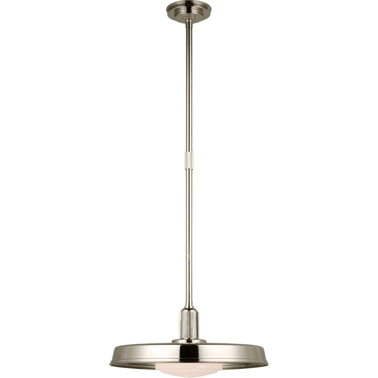 Polished Nickel 18" Glass Island Pendant Light