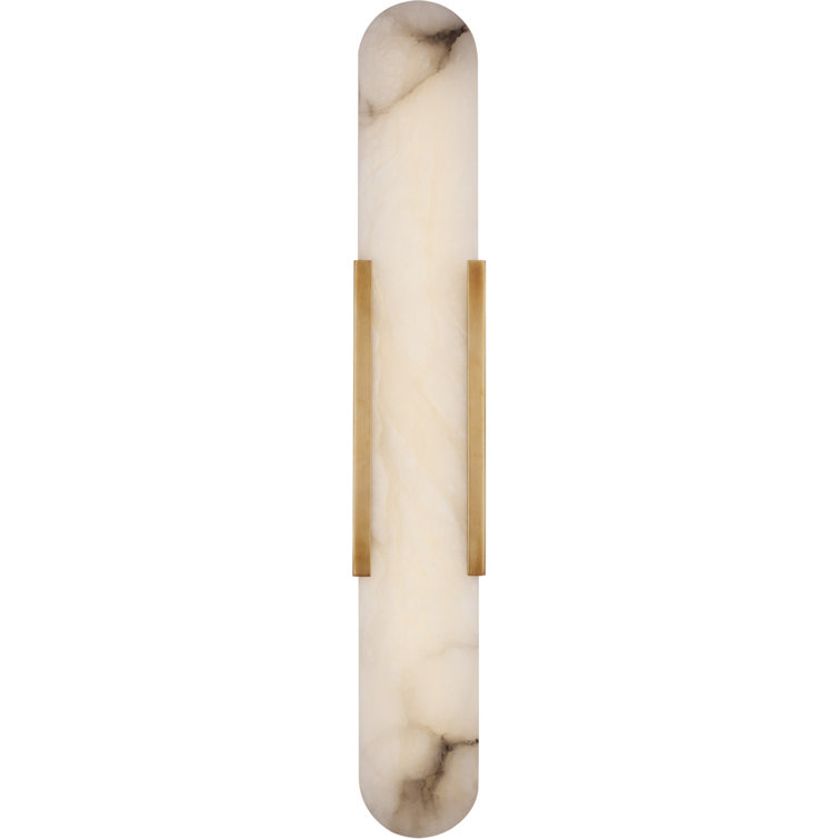 Melange 28" Antique-Burnished Brass & Alabaster LED Wall Sconce