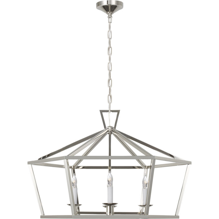 Darlana Wide 22" Polished Nickel Crystal Chandelier
