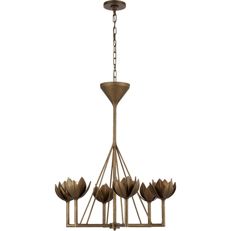 Alberto Antique Bronze Floral 6-Light Chandelier