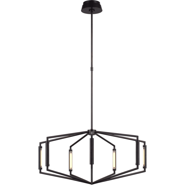 Appareil Bronze 29.5" Modern Low Profile LED Chandelier with Crystal Accents