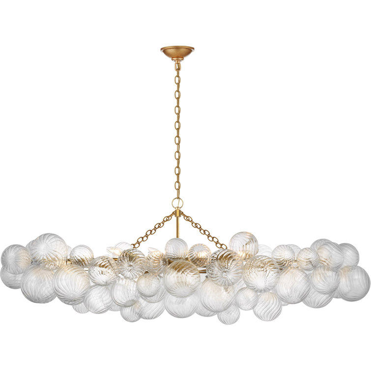 Talia Gilded 63'' Swirled Glass Orb Linear Chandelier