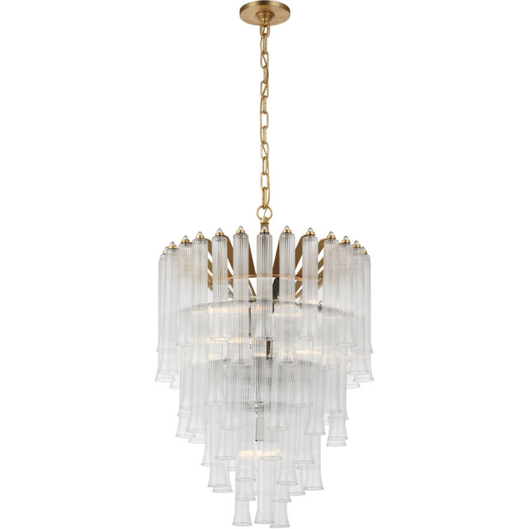 Gilded Nickel Crystal Candle 9-Light Chandelier
