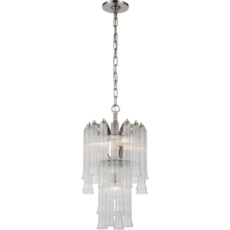 Polished Nickel Crystal Candle Plug-in Chandelier