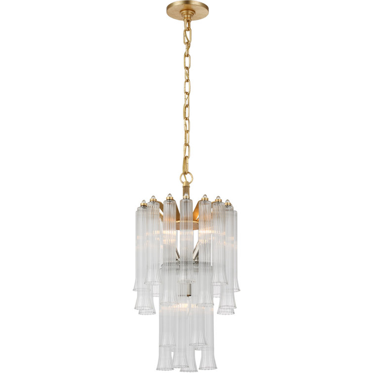 Lorelei Petite 23.5" Nickel and Crystal Waterfall Plug-in Chandelier