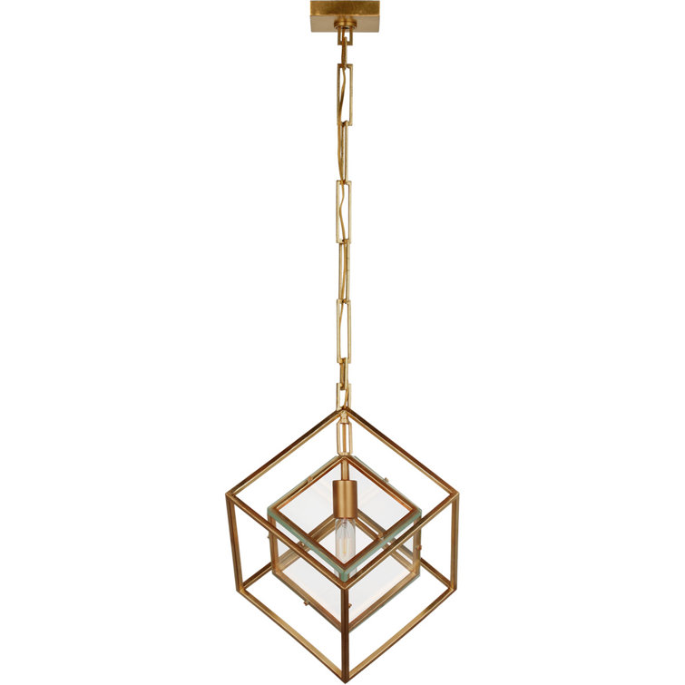 Gold Gilded Glass LED Indoor/Outdoor Pendant Light